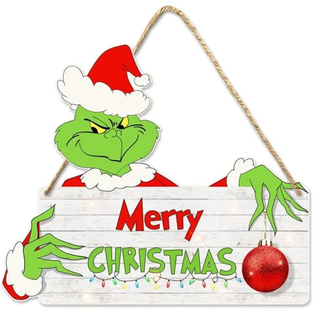 Christmas Decorations Hanging Signs Door Sign for Holiday Decor Merry Xmas